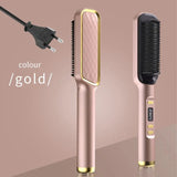 Electric Hot Comb Multifunctional Straight Hair Straightener Comb Negative Ion Anti-Scalding Styling Tool Straightening Brush - MisteryBox