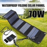 12W Foldable Solar Panel 5V USB Portable Battery Charger for Cell Phone Outdoor Waterproof Power Bank for Camping Accessories - MisteryBox