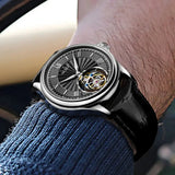 AESOP Real Tourbillon Mechanical Watch For Men Skeleton Tourbillon Movement Watches Mens  Sapphire Mirror Fashion Waterproof  A - MisteryBox