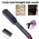 Electric Hot Comb Multifunctional Straight Hair Straightener Comb Negative Ion Anti-Scalding Styling Tool Straightening Brush - MisteryBox