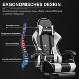 GTPLAYER Office Chair Gaming chair Massage Gaming armchair Ergonomic Gamer chair Footrest, Head Support Massage Lin Pillow, MisteryBox