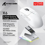 X6 Lightweight Wireless Gaming Mouse with 3 Mode Wired 2.4G BT5.2 Up to 26K DPI RGB Backlight Charging Base for Laptop Deskbtop MisteryBox