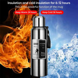1000ML Stainless Steel Thermos Bottle Sport Thermal Water Bottle Keep Cold and Hot Insulated Cup Outdoor Campping Vacuum Flasks MisteryBox