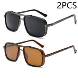 New Sunglasses Punk Sunglasses New Men's Square Uv400 Twin-beam Aviator Sunglasses MisteryBox