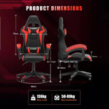 RGB Gaming Chair with LED Lights and Ergonomic Computer Chair Reclining PU Leather High Back Video Office Chair with Headrest MisteryBox