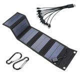 12W Foldable Solar Panel 5V USB Portable Battery Charger for Cell Phone Outdoor Waterproof Power Bank for Camping Accessories - MisteryBox