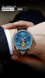 AESOP Real Tourbillon Mechanical Watch For Men Skeleton Tourbillon Movement Watches Mens  Sapphire Mirror Fashion Waterproof  A - MisteryBox