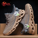 YRZL Men Sports Running Black Jogging Shoes Casual Sneakers Outdoor Breathable Mesh Women Light Shock-absorption Black Tennis - MisteryBox
