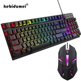 104 key Backlit Mechanical Keyboard Wired Gaming Keyboard waterproof Luminous keyboard And Mouse Set for Gamer PC Laptop Office MisteryBox