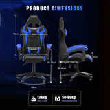 RGB Gaming Chair with LED Lights and Ergonomic Computer Chair Reclining PU Leather High Back Video Office Chair with Headrest MisteryBox