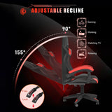 RGB Gaming Chair with LED Lights and Ergonomic Computer Chair Reclining PU Leather High Back Video Office Chair with Headrest MisteryBox