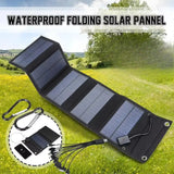 12W Foldable Solar Panel 5V USB Portable Battery Charger for Cell Phone Outdoor Waterproof Power Bank for Camping Accessories - MisteryBox