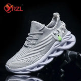 YRZL Men Sports Running Black Jogging Shoes Casual Sneakers Outdoor Breathable Mesh Women Light Shock-absorption Black Tennis - MisteryBox