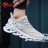 YRZL Men Sports Running Black Jogging Shoes Casual Sneakers Outdoor Breathable Mesh Women Light Shock-absorption Black Tennis - MisteryBox