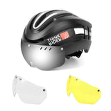 ThinkRider Road MTB Bicycle Helmet LED Light With Magnetic Goggles and Taillight 58-62cm for Men Women Safe Riding Equipment - MisteryBox